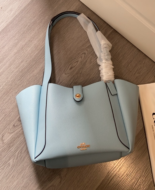 COACH Hadley Turnlock Tote Bag Bluebell CAL17 Outlet NEW