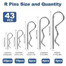 Seept 200 Pcs Cotter Pins Assortment Kit 304 Stainless Steel Hitch Pin Clip Tractor Used For Hitch Pin Lock System Farm Tools And Tractor Implements/ Tractor Accessories/Parts