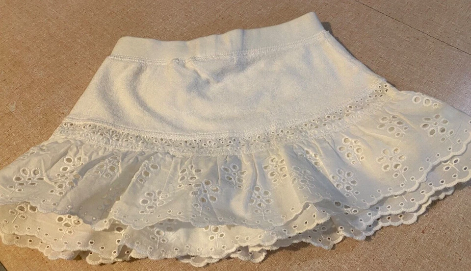 Retail $88 NWT Juicy Couture Baby Sz 6 Girls White Terry Skort Skirt Eyelet - Изображение 2 из 4