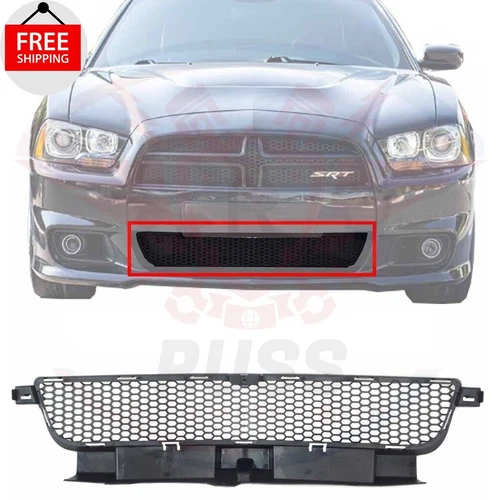 New Front Bumper Grille Textured Black Fits 2012-2014 Dodge Charger CH1036130 - Picture 1 of 6