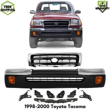 Front Bumper Textured & Grille Assembly Chrome Kit For 1998-2000 Toyota Tacoma