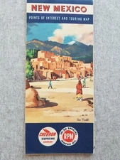 New Mexico Road Map Vtg 1950s Chevron Supreme Gasoline Standard Oil of Texas
