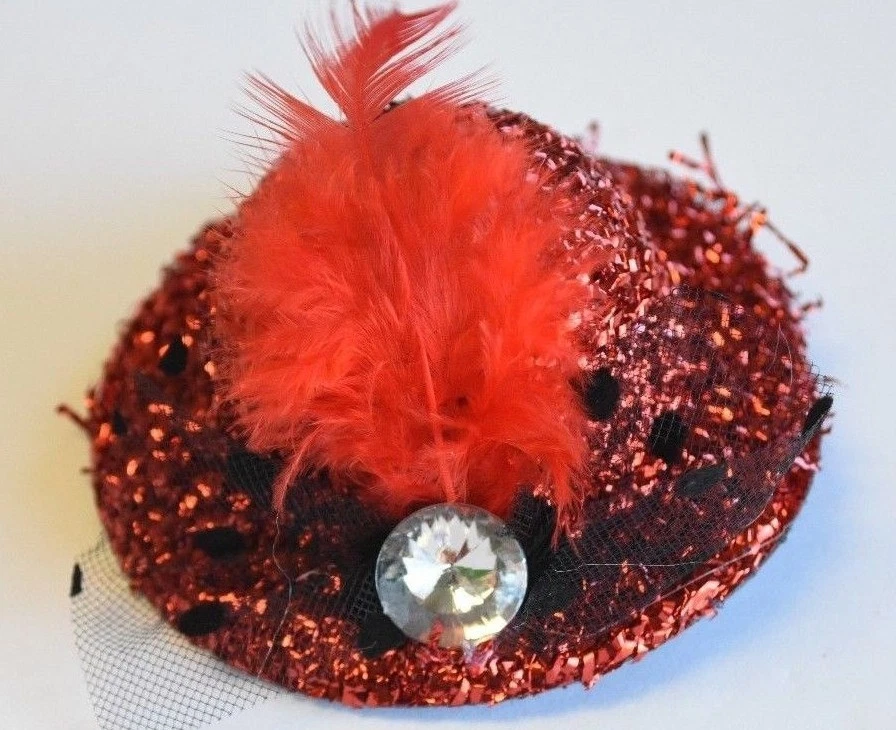 CLIPS PARA EL CABELLO SOMBREROS ROJOS FAVORES SOMBREROS DE COPA 12 X REGALOS FIESTA BOTÍN CUMPLEAÑOS RECUERDOS Foto 4 de 4