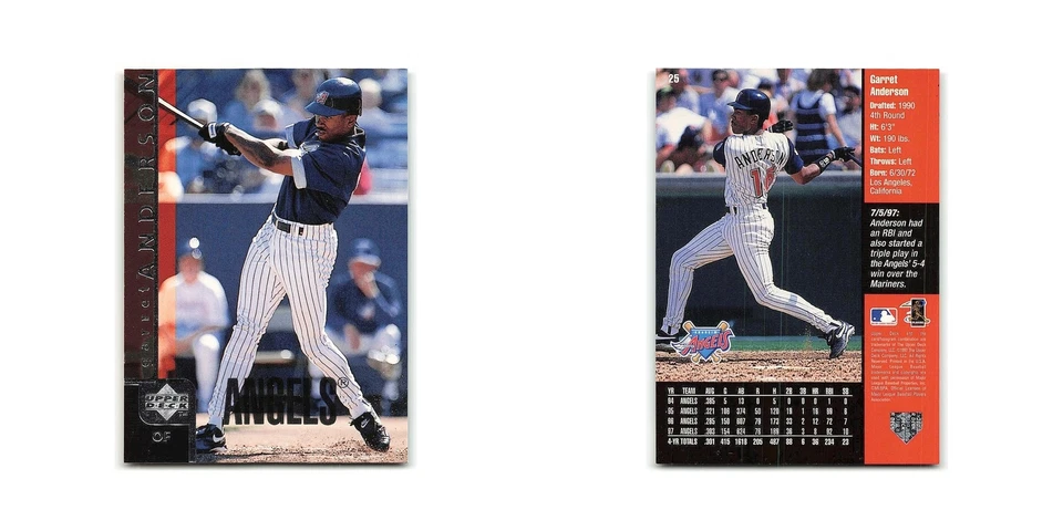 Garret Anderson 1998 Upper Deck #25 Anaheim Angels Baseball Card NM - Image 3 of 3