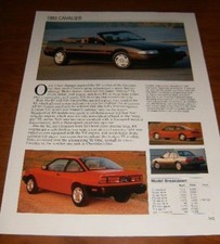 1993 Chevy Cavalier Spec Sheet Info Photo 93 Z24 Rs Vl Convertible