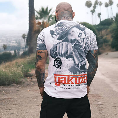 Neues Yakuza Herren Deep Down Allover Regular T-Shirt - Weiß