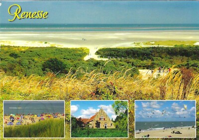 Netherlands Chrome Postcard Renesse Beach Multi Views North Sea