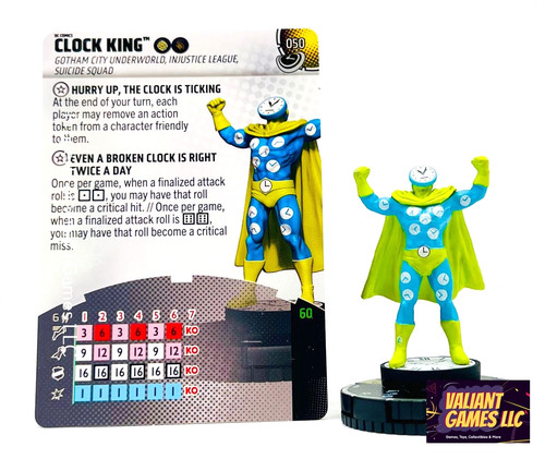 DC Heroclix Clock King #050 w/ Card Masters of Time Set