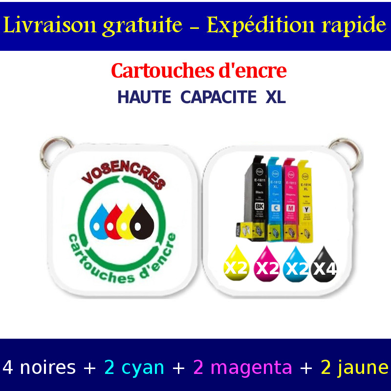 Cartouches d'encre T1811 pour XP-102 pour corriger les impressions ternes