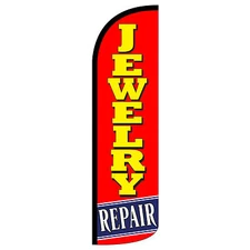 Jewelry Repair Flag Flutter Feather Banner Swooper Extra Wide Windless