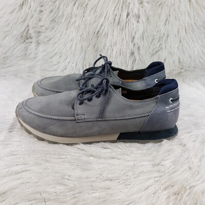 CLAE Desmond Gray Leather Casual Boat Deck Shoes Mens Size 11.5
