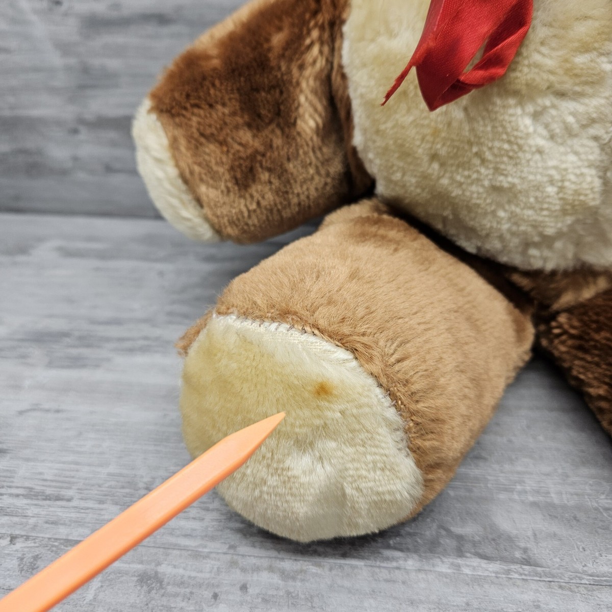 Vintage 1960's Brown Plush Musical Teddy Bear Google Eyes Wind Up