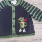 Janie and Jack Layette Boys Winter Alligator Sweater and One Piece Sz 0-3 Months — photo 9