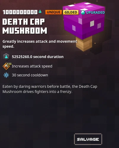 Minecraft Dungeons - Death Cap Mushroom Unique Gilded (Xbox)(PS4)(Switch)(PC)