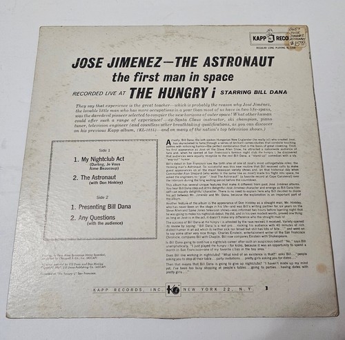 LP 1961 Jose Jimenez The Astronaut First Man In Space Kapp - Picture 2 of 5