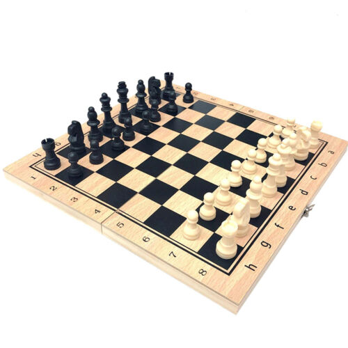 1 Set Chess Game Exquisite Reusable Indoor Outdoor Folding Wooden Chess Board XL - Bild 1 von 11
