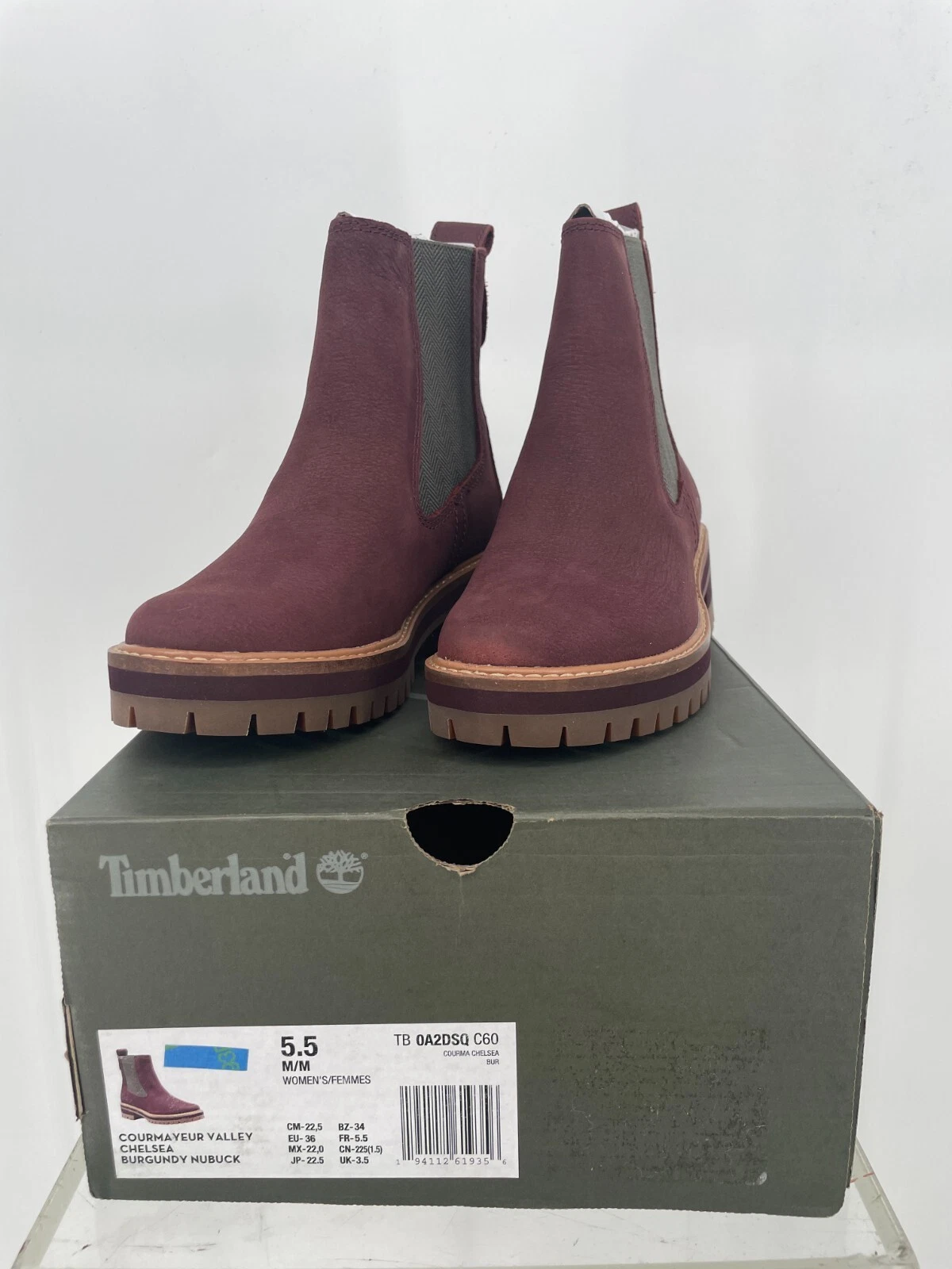 Stivali Timberland donna Courmayeur Valley Chelsea 5 5 pelle bordeaux TB0A2DSQ