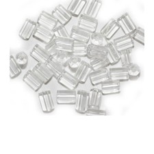 Clear Crystal Tube Czech Pressed Glass Beads 7mm pack of 40 