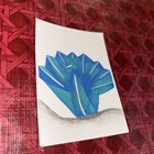 ACEO Original Origami Acrylic Painting Art Card Peacock Bird Hand Painted ATC — photo 4
