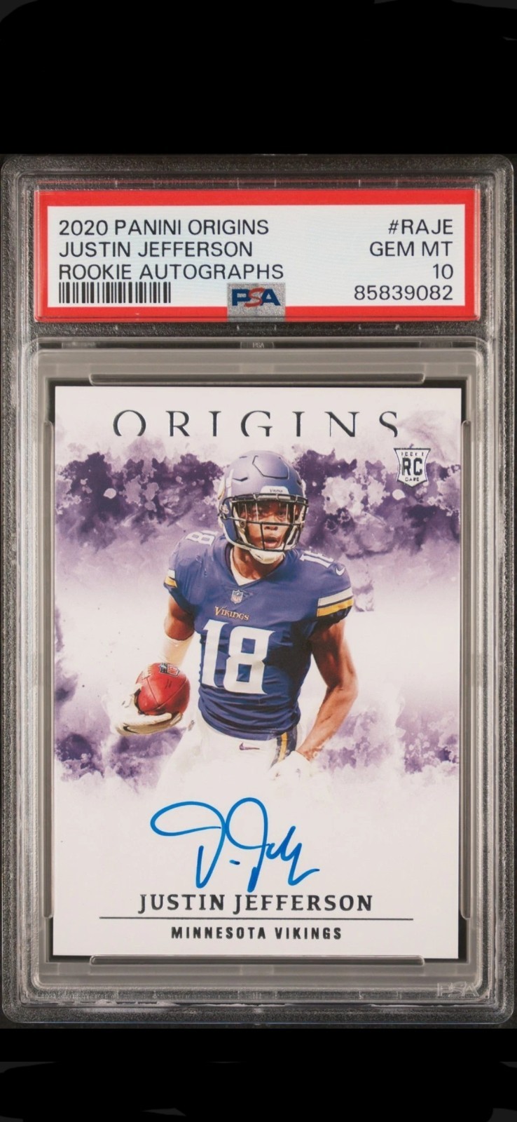 Justin Jefferson Panini Origins Rookie Autographs #RAJE Base