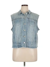 French Dressing Jeans Women Blue Denim Vest XL