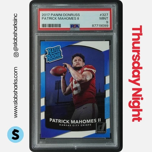 2017 PANINI DONRUSS #327 PATRICK MAHOMES II RC RATED ROOKIE PSA 9