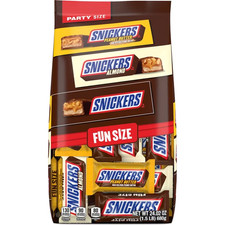 Snickers Fun Size Football Chocolate Bars Variety Pack, Party Size, 24.02 oz Can