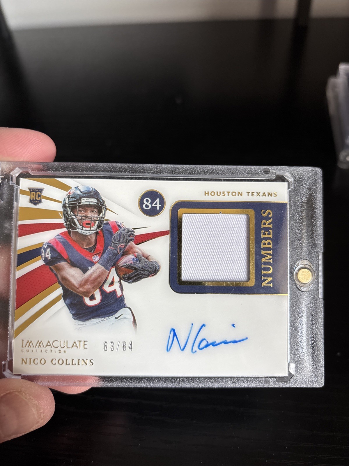 Nico Collins Panini Immaculate Collection Rookie Numbers #INANC Patch Autograph