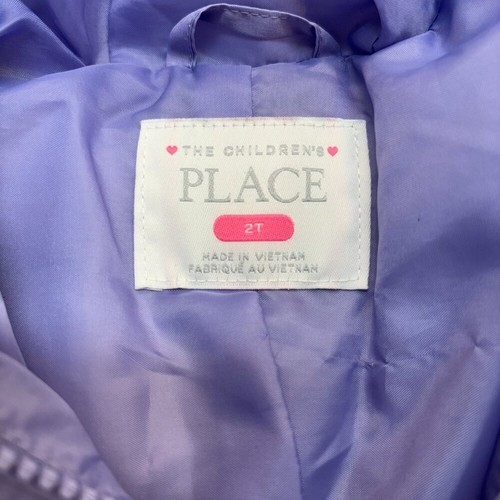 The Children's Place Hooded Puffer Jacket Purple Toddler 2T - Picture 4 of 5