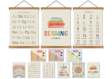 Educational Classroom letters for Kids Wall Art Set of 12 – 3 Hanging Posters...