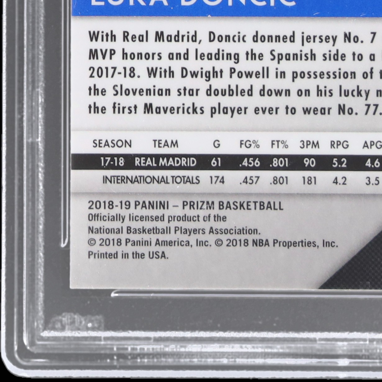 2018-19 Panini Prizm Luka Doncic #280 PSA 9 RC Silver Prizm Basketball Mint view 10