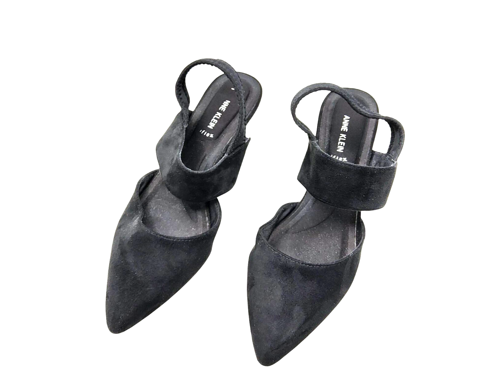 APL Sandali donna Anne Klein IFlex a punta in tessuto nero con strappo