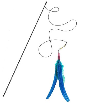 DA BIRD GO CAT FEATHER TEASER WAND ROD INTERACTIVE TOY 36 INCH PULL APART QTY 1