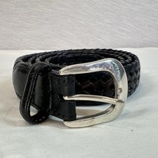 Brighton Braided Black Genuine Leather Belt Mens 38 Braided Belt 94603