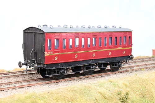 Bausatz gebaut Spur O LMS purpurrot ex-MR 6-Rad Alldritter Reisezugwagen Nr.21854 - | Condition: Used