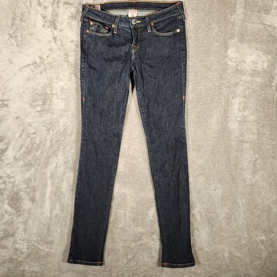 True Religion Brand Jeans Mens 29 Dark Blue Excellent Slim Straight Made in USA