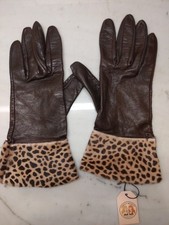Nordstrom Women s Brown Leather Gloves Leopar...