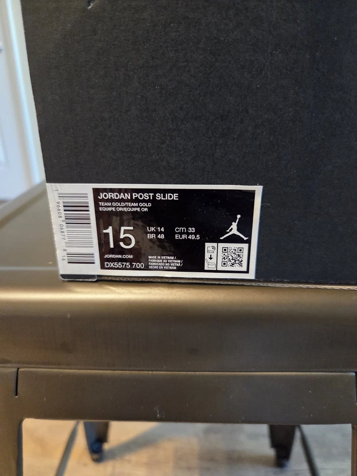 Sandalias Nike Air Jordan Post Slide Team Gold para hombre (DX5575 700) talla 15 Foto 2 de 4
