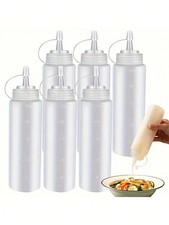 3pcs 120ml Squeeze Bottles – Rotating Sauce & Dressing Dispensers-UK