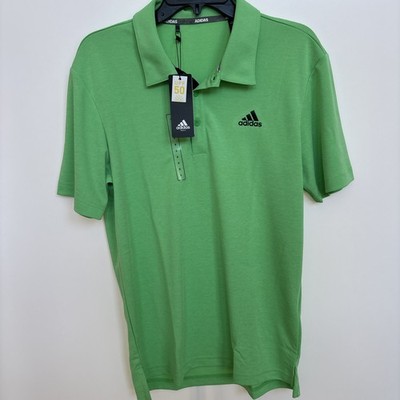 Adidas Advantage Novelty Heathered Polo Shirt Men's Sz Small Green Melon