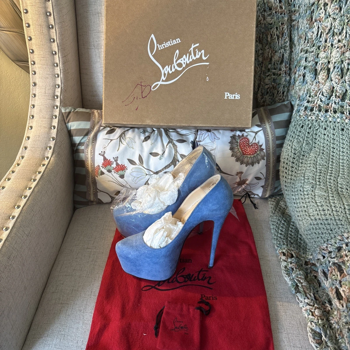 Christian Louboutin Blue Heels for Women for sale | eBay