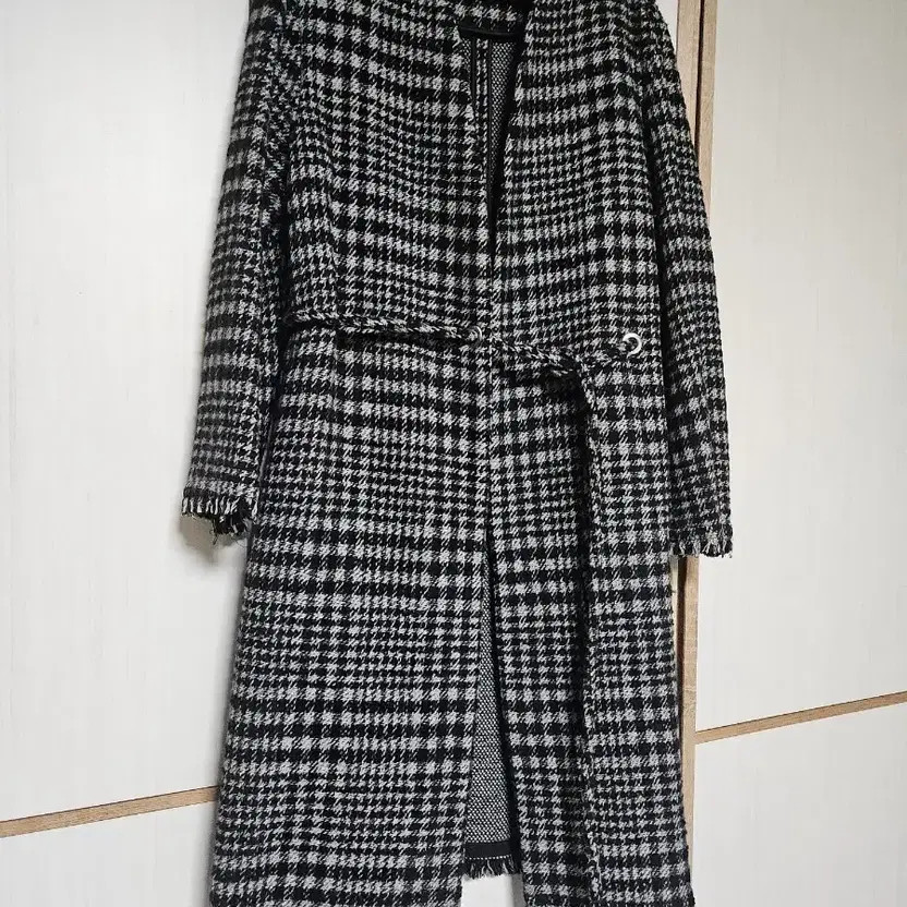 Long Checked Coat Robe - Classic Pattern, Trendy … - image 3