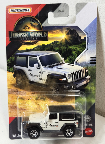 Matchbox Jurassic World Rebirth '18 Jeep Wrangler Car 1/64 Toy Vehicle NEW