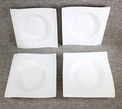 Maxwell Williams White Basics Motion 8,5'' Quadratischer Salatteller/Flache Schüssel. Set