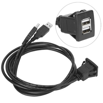 2M/6.6ft USB 2.0 Extension Cable Dual Interface Waterproof Car Data Transfer