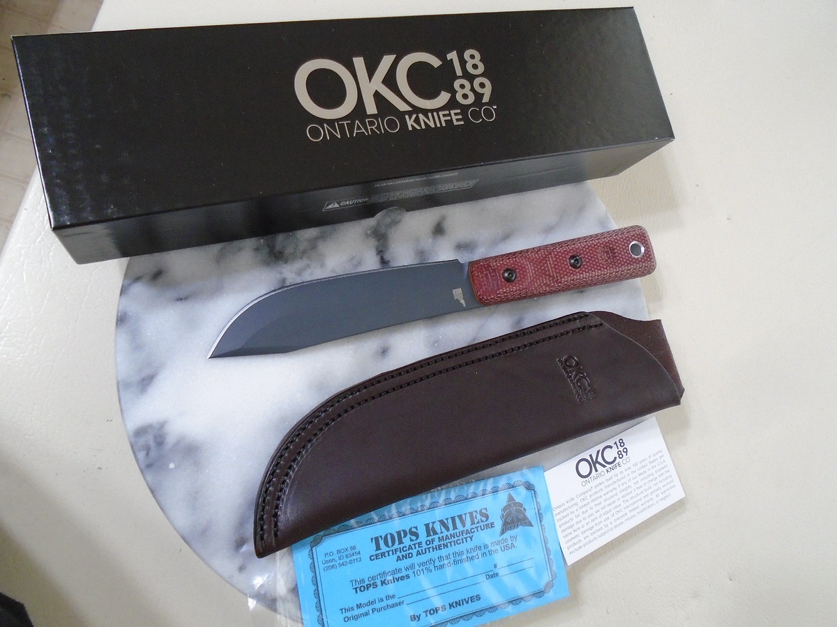 そ*そ様 カンタキルトオーバーダイブラウン OKC Ontario TOPS Collaboration XL Hunter Bowie Knife Full Tang