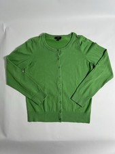Talbots Green Knit Cotton Fine Gauge Button-F...