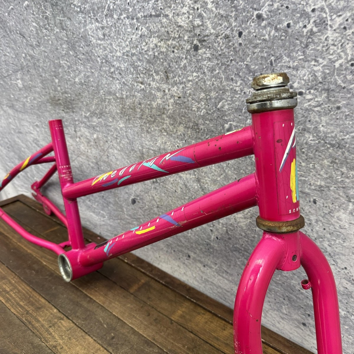 Vintage Schwinn Predator BMX Frame 20in Pink Steel Old School
