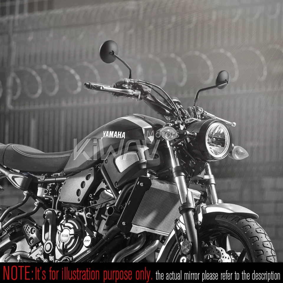 Espejo retrovisor redondo Eclipse 4" negro 10 mm y reverso se adapta a Yamaha Midnight Star 1900 Foto 3 de 4