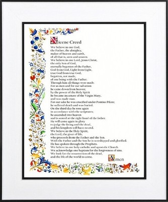 NICENE CREED - WE BELIEVE IN ONE GOD - GERAHMTES BILD ODER EIN A4 DRUCK 141-W